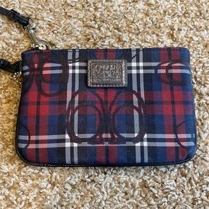 COACH Poppy plaid signature wristlet